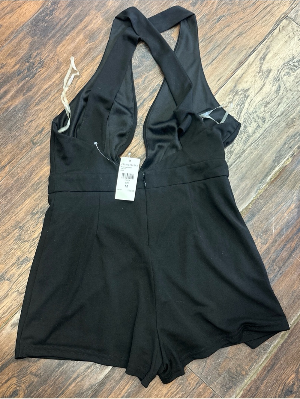 NWT Fashion Nova Rhonda Wrap Romper Black Size M - Picture 9 of 12